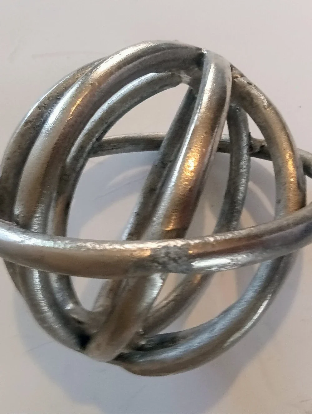 Z Gallerie Decorative Metal Orb Sculpture - Silver